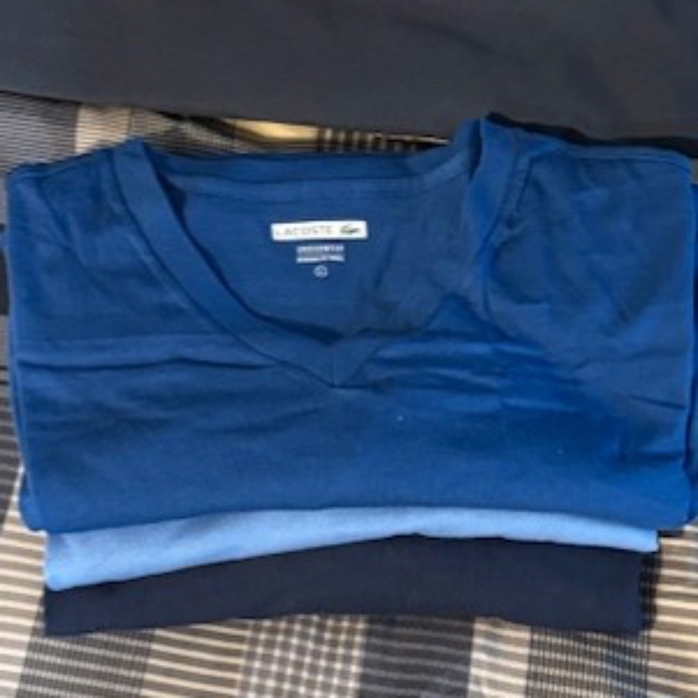 LACOSTE T-shirt 3 pack NWOT Blue undershirts Large - Picture 9 of 15